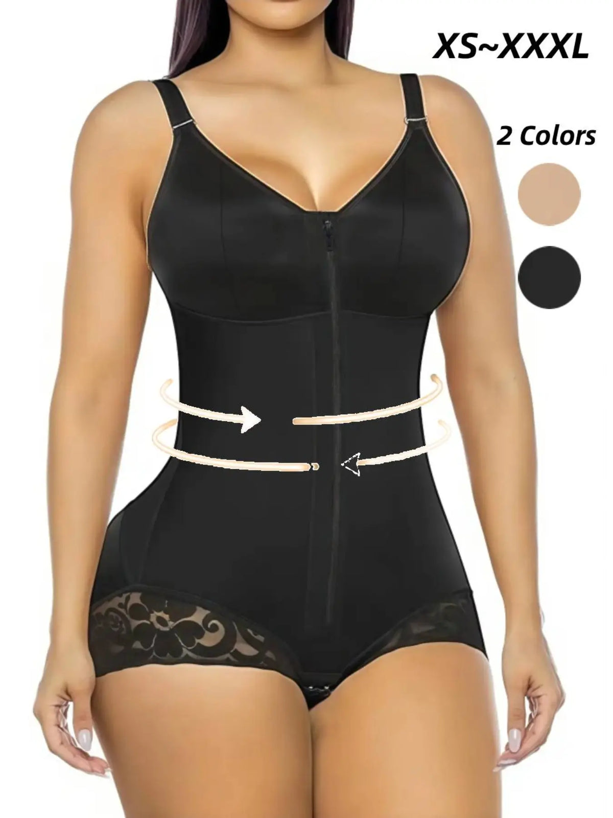 Colombian Faja Women'S Hip Lift & Abdominal Control Full Body Shaper, Adjustable Straps, High Compression Tummy Tuck, Suitable for Training & Gym Exercises, Shapewear, Hip Compression Shapers