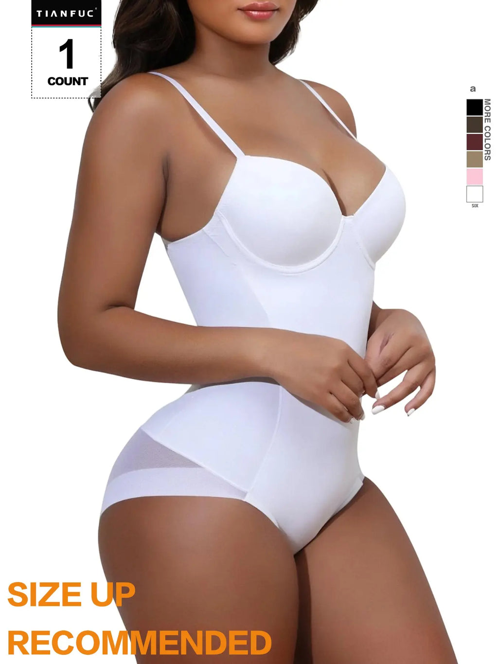 Women's Deep V Shapewear Solid Color Seamless Smooth Tummy Tuck Underwear Bodysuit