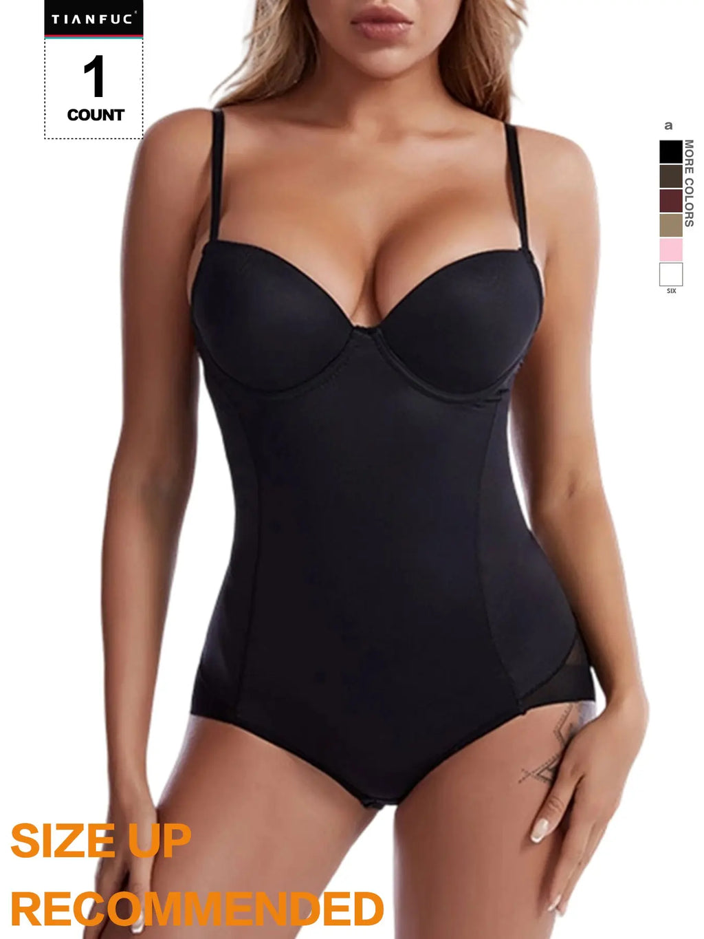 Women's Deep V Shapewear Solid Color Seamless Smooth Tummy Tuck Underwear Bodysuit