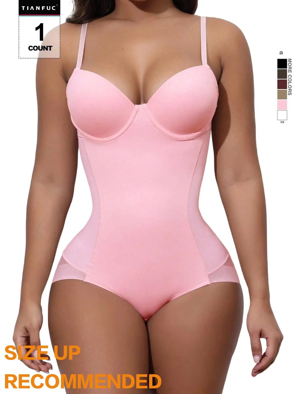 Women's Deep V Shapewear Solid Color Seamless Smooth Tummy Tuck Underwear Bodysuit