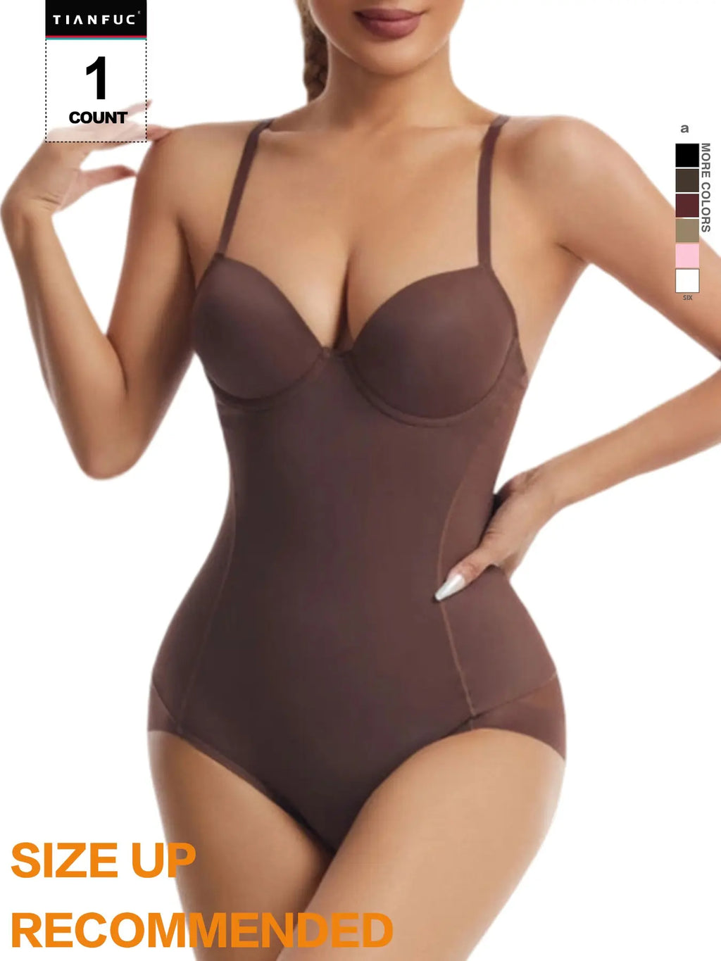 Women's Deep V Shapewear Solid Color Seamless Smooth Tummy Tuck Underwear Bodysuit
