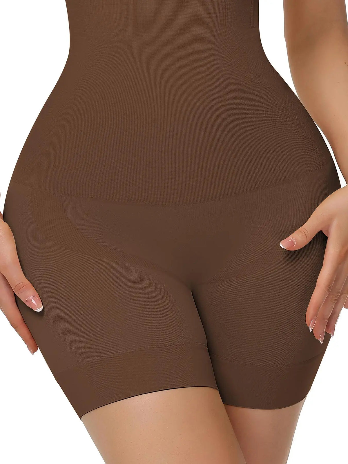 Women's Solid High Waist Shapewear Shorts, Tummy Control Butt Lifting Shapewear Bottoms, High Stretch Seamless for Daily Wear