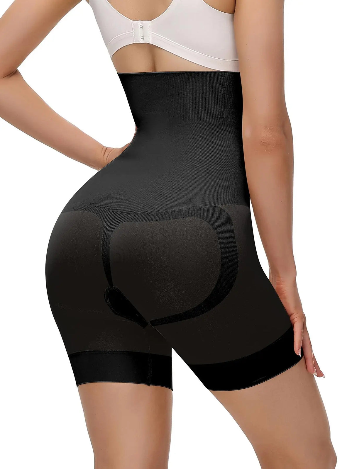 Women's Solid High Waist Shapewear Shorts, Tummy Control Butt Lifting Shapewear Bottoms, High Stretch Seamless for Daily Wear