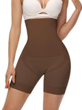 Women's Solid High Waist Shapewear Shorts, Tummy Control Butt Lifting Shapewear Bottoms, High Stretch Seamless for Daily Wear
